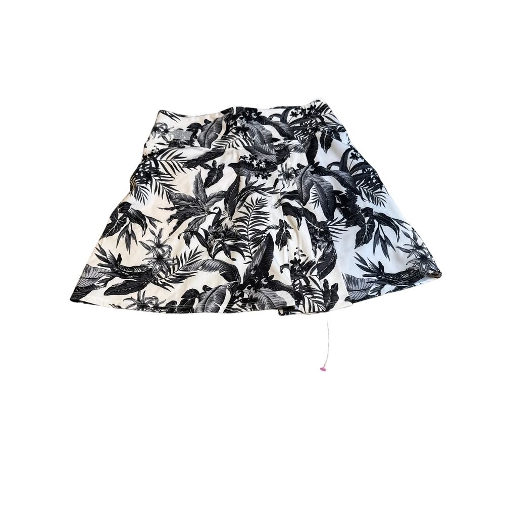 Tropical Print Skirt‎ Black White Summer Casual Mini